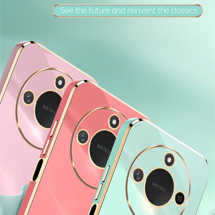 For Honor X60 XINLI Straight 6D Plating Gold Edge TPU Phone Case(Mint Green) by XINLI