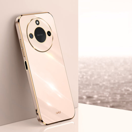 For Honor X60 XINLI Straight 6D Plating Gold Edge TPU Phone Case(Pink) by XINLI