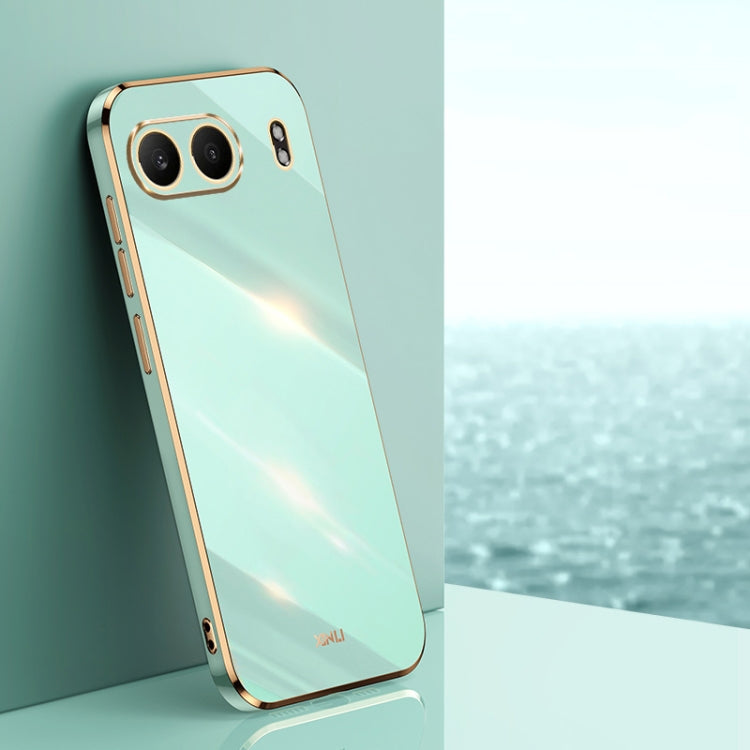 For OnePlus Nord 4 XINLI Straight 6D Plating Gold Edge TPU Phone Case(Mint Green) by XINLI