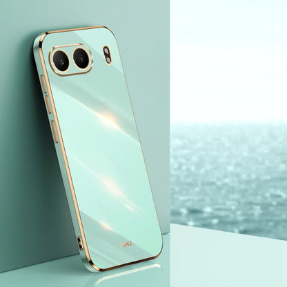 For OnePlus Nord 4 XINLI Straight 6D Plating Gold Edge TPU Phone Case(Mint Green) by XINLI