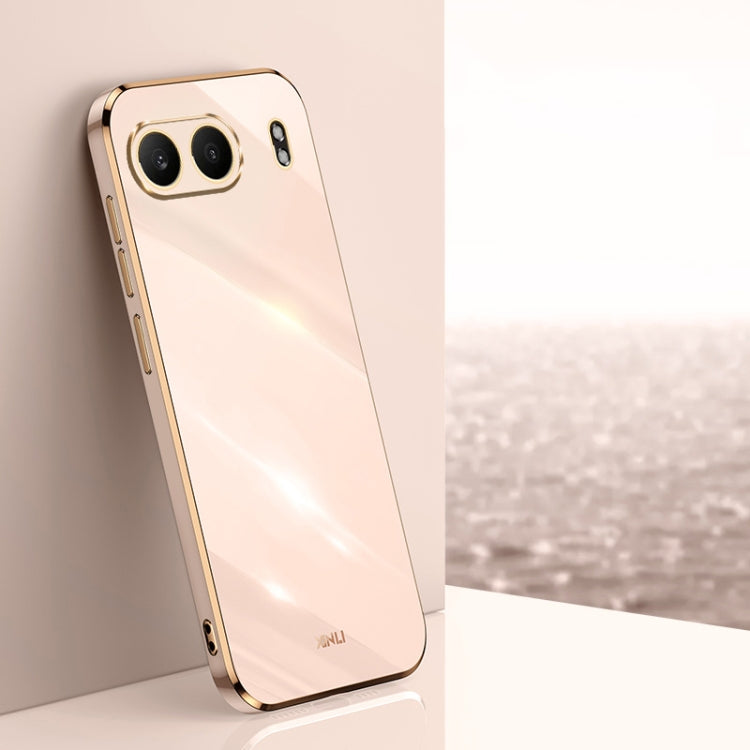 For OnePlus Nord 4 XINLI Straight 6D Plating Gold Edge TPU Phone Case(Pink) by XINLI