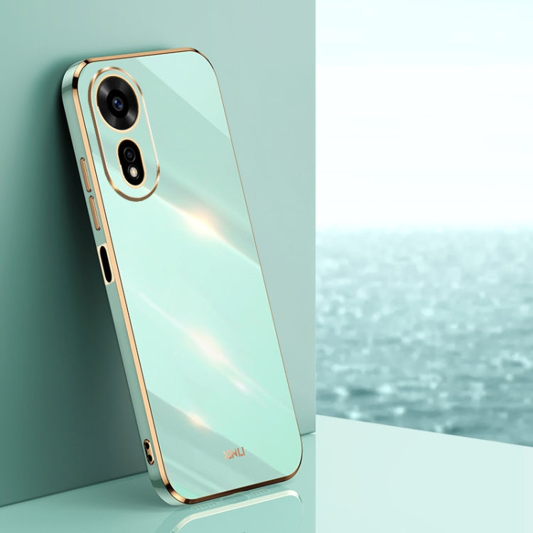 For Huawei Nova 12 SE XINLI Straight 6D Plating Gold Edge TPU Phone Case(Mint Green) by XINLI