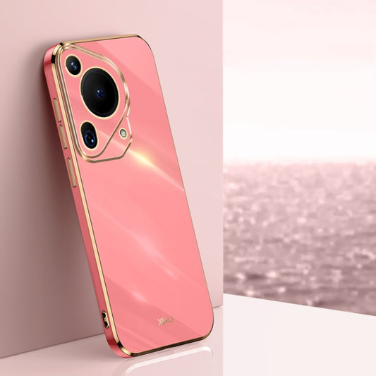 For Huawei Pura 70 Ultra XINLI Straight 6D Plating Gold Edge TPU Phone Case(Hawthorn Red) by XINLI