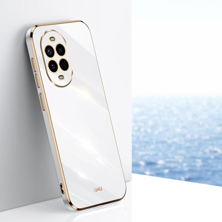 For Huawei Nova 13 Pro XINLI Straight 6D Plating Gold Edge TPU Phone Case(White) by XINLI