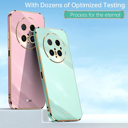 For Huawei Mate 70 Pro / 70 Pro+ XINLI Straight 6D Plating Gold Edge TPU Phone Case(Mint Green) by XINLI