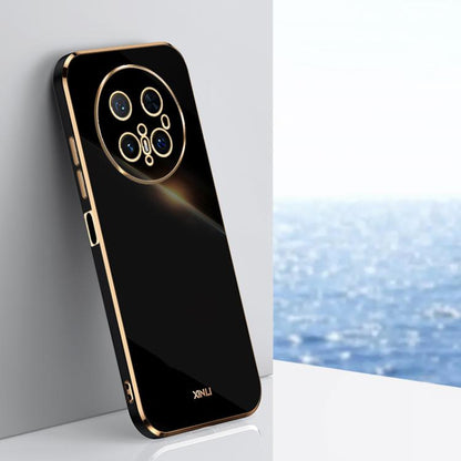 For Huawei Mate 70 Pro / 70 Pro+ XINLI Straight 6D Plating Gold Edge TPU Phone Case(Black) by XINLI