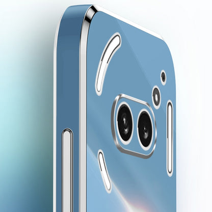 For Nothing Phone 2A XINLI Straight Edge 6D Electroplate TPU Phone Case with Ring Holder(Celestial Blue) by XINLI