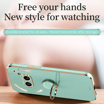 For Nothing Phone 2A XINLI Straight Edge 6D Electroplate TPU Phone Case with Ring Holder(White) by XINLI