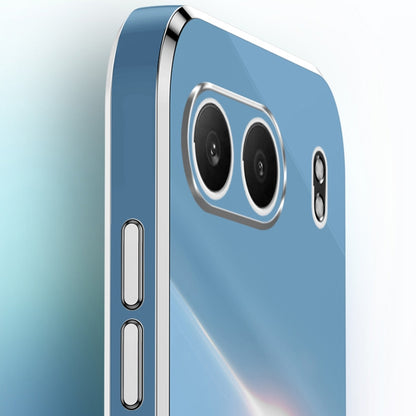 For OnePlus Nord 4 XINLI Straight Edge 6D Electroplate TPU Phone Case with Ring Holder(Mint Green) by XINLI