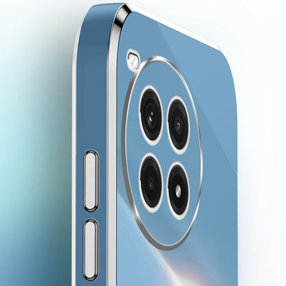 For OnePlus Ace 3 Pro XINLI Straight Edge 6D Electroplate TPU Phone Case with Ring Holder(White) by XINLI