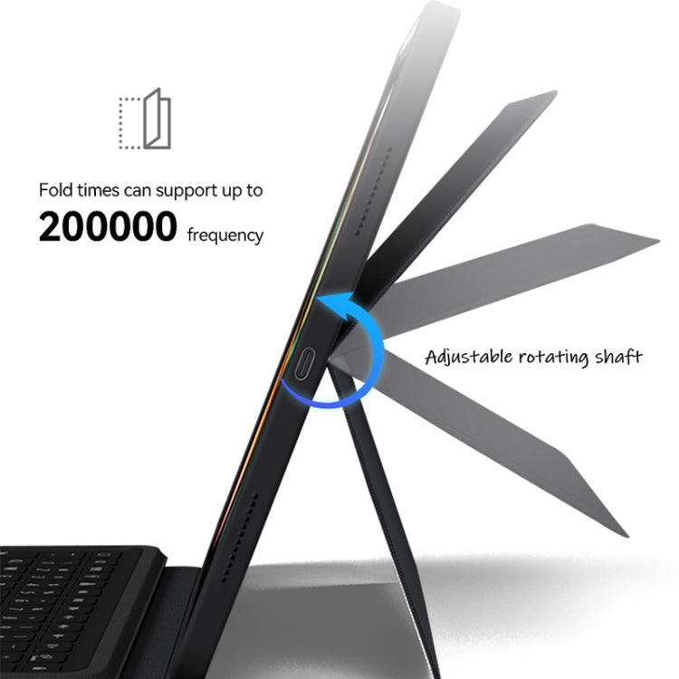 For iPad 10.2 ZGA K01 Wireless Bluetooth Magnetic Keyboard Tablet Leather Case(Black) by ZGA