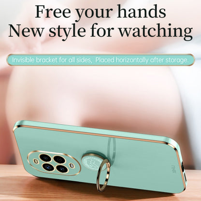 For Huawei Nova 13 Pro XINLI Straight 6D Plating Gold Edge TPU Shockproof Case with Ring Holder(Mint Green) by XINLI