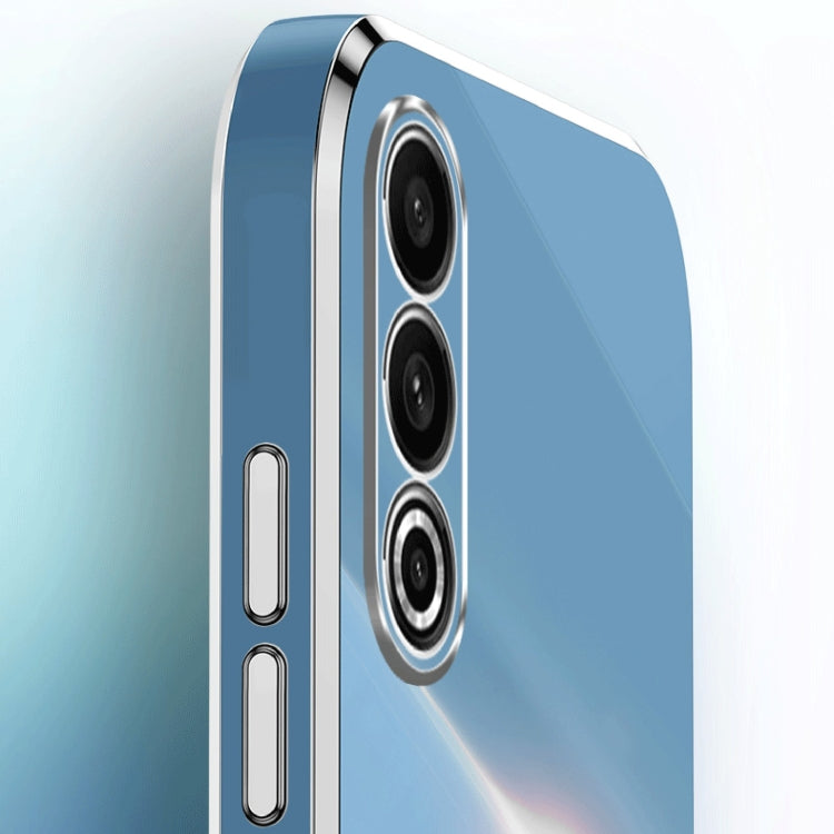 For Meizu 20 5G XINLI Straight Edge 6D Electroplate TPU Phone Case with Ring Holder(Celestial Blue) by XINLI