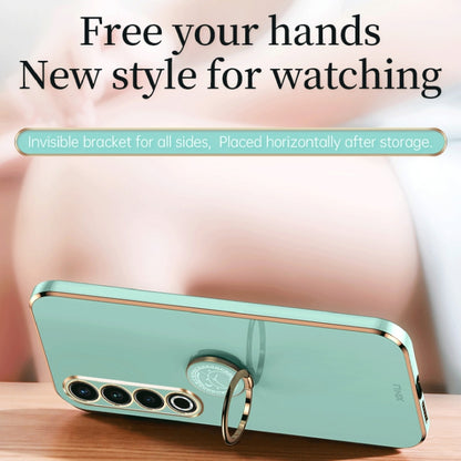 For Meizu 20 Pro 5G XINLI Straight Edge 6D Electroplate TPU Phone Case with Ring Holder(Cherry Purple) by XINLI