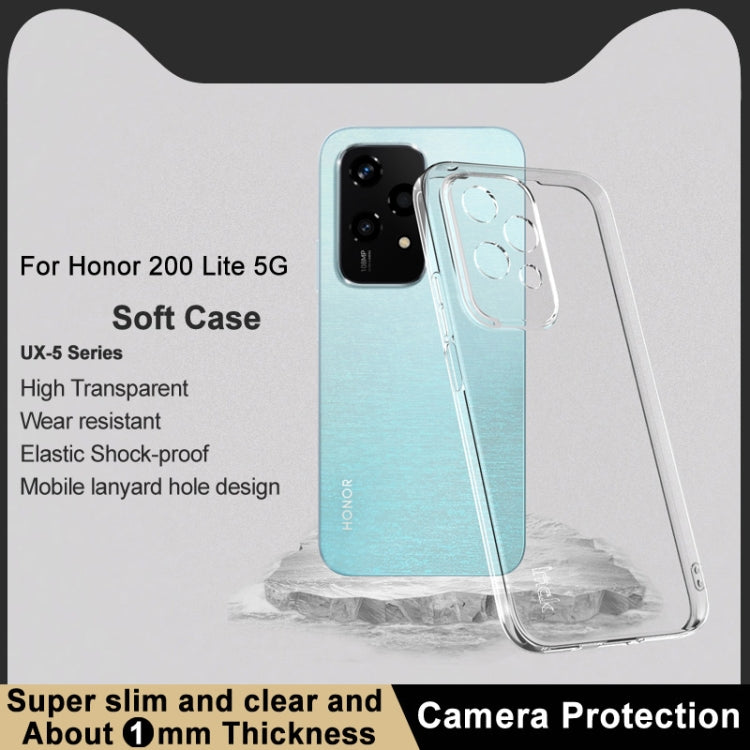 For Honor 200 Lite Global imak UX-5 Series Transparent Shockproof TPU Protective Case(Transparent) by imak