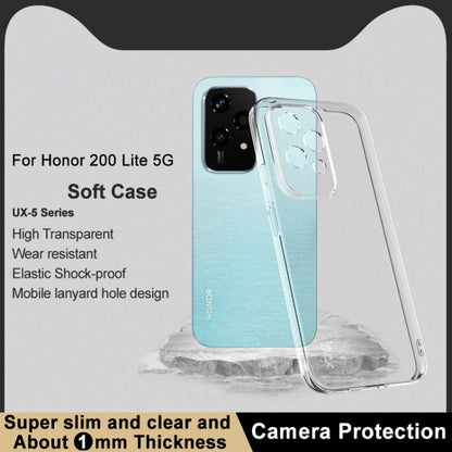 For Honor 200 Lite Global imak UX-5 Series Transparent Shockproof TPU Protective Case(Transparent) by imak