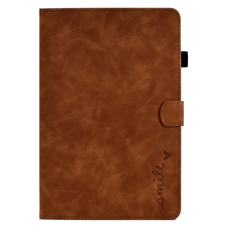 For Lenovo Tab M11 / Xiaoxin Pad 11 2024 Smile Embossed Smart Leather Tablet Case(Brown) by bashfashion