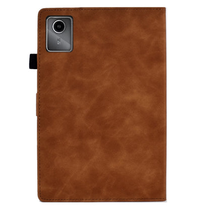 For Lenovo Tab M11 / Xiaoxin Pad 11 2024 Smile Embossed Smart Leather Tablet Case(Brown) by bashfashion