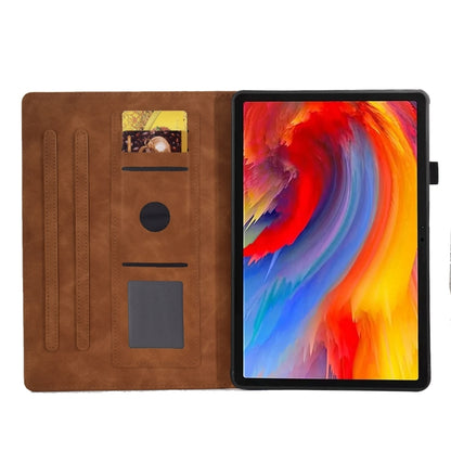 For Lenovo Tab M11 / Xiaoxin Pad 11 2024 Smile Embossed Smart Leather Tablet Case(Brown) by bashfashion