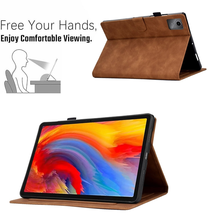 For Lenovo Tab M11 / Xiaoxin Pad 11 2024 Smile Embossed Smart Leather Tablet Case(Brown) by bashfashion