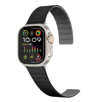For Apple Watch Ultra 2 49mm Two Color Loop Magnetic Silicone Watch Band(Black+Grey) by bashfashion