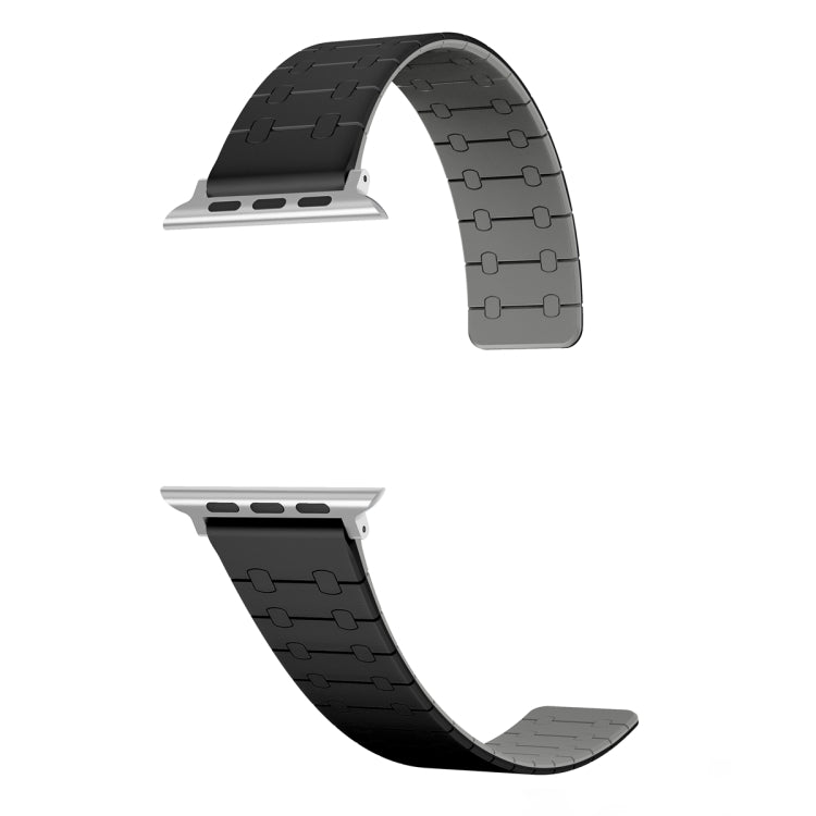 For Apple Watch Ultra 2 49mm Two Color Loop Magnetic Silicone Watch Band(Black+Grey) by bashfashion