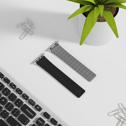 For Apple Watch Ultra 2 49mm Two Color Loop Magnetic Silicone Watch Band(Black+Grey) by bashfashion