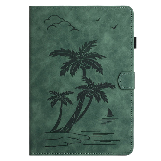 For Samsung Galaxy Tab A7 Lite 8.7 T220/T225 Coconut Tree Embossed Leather Tablet Case(Green) by bashfashion