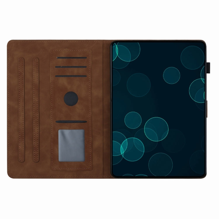 For Samsung Galaxy Tab A7 Lite 8.7 T220/T225 Coconut Tree Embossed Leather Tablet Case(Brown) by bashfashion