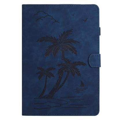 For Samsung Galaxy Tab A11 / A9 X110/X115 Coconut Tree Embossed Leather Tablet Case(Blue) by bashfashion