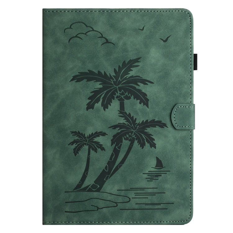 For Samsung Galaxy Tab A 9.7 T550/T555C Coconut Tree Embossed Smart Leather Tablet Case(Green) by bashfashion