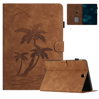 For Samsung Galaxy Tab A 9.7 T550/T555C Coconut Tree Embossed Smart Leather Tablet Case(Brown) by bashfashion