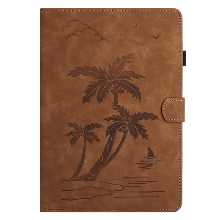 For Samsung Galaxy Tab A 9.7 T550/T555C Coconut Tree Embossed Smart Leather Tablet Case(Brown) by bashfashion