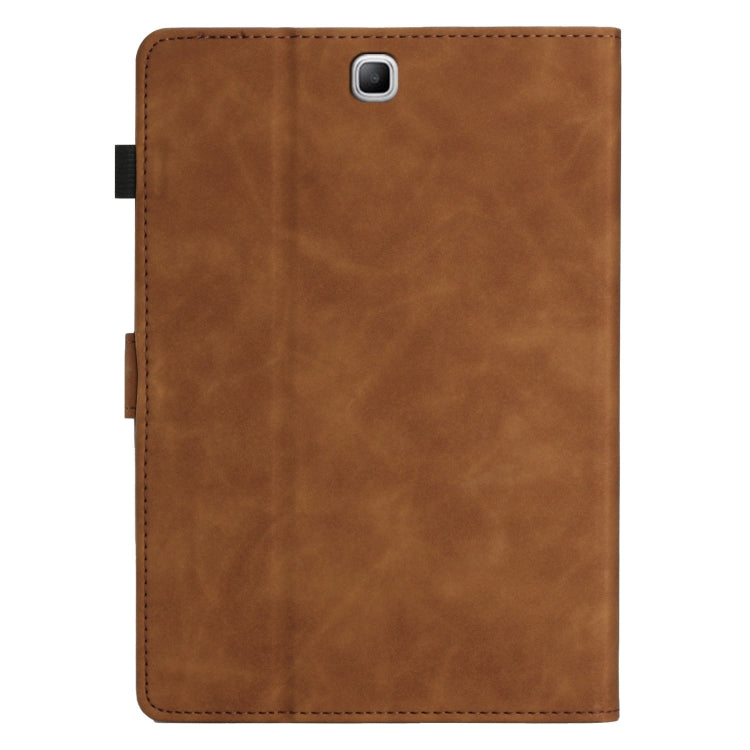 For Samsung Galaxy Tab A 9.7 T550/T555C Coconut Tree Embossed Smart Leather Tablet Case(Brown) by bashfashion