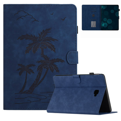 For Samsung Galaxy Tab A 10.1 T580/T585 Coconut Tree Embossed Smart Leather Tablet Case(Blue) by bashfashion
