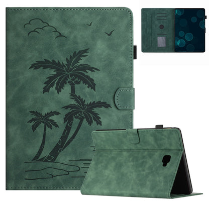 For Samsung Galaxy Tab A 10.1 T580/T585 Coconut Tree Embossed Smart Leather Tablet Case(Green) by bashfashion