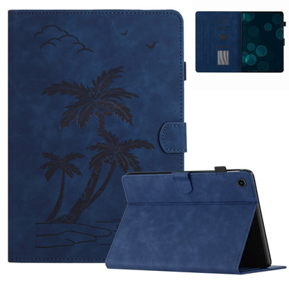 For Samsung Galaxy Tab A11+ / A9+ X210/X216 Coconut Tree Embossed Smart Leather Tablet Case(Blue) by bashfashion
