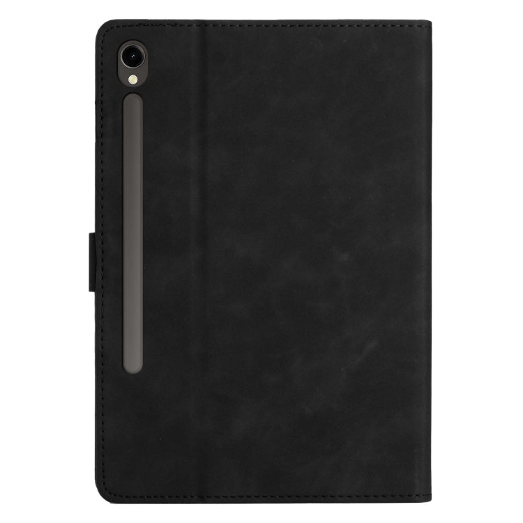 For Samsung Galaxy Tab S8 X700/X706 Coconut Tree Embossed Smart Leather Tablet Case(Black) by bashfashion