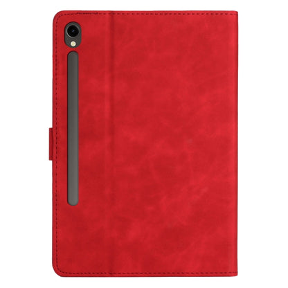 For Samsung Galaxy Tab S7 T870/T875 Coconut Tree Embossed Smart Leather Tablet Case(Red) by bashfashion