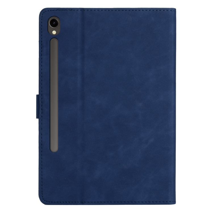 For Samsung Galaxy Tab S7 T870/T875 Coconut Tree Embossed Smart Leather Tablet Case(Blue) by bashfashion
