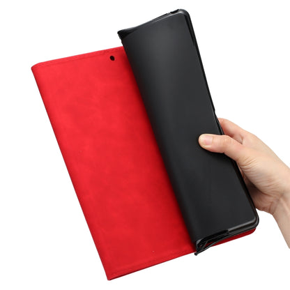 For Samsung Galaxy Tab S9 X710/X716B/X718U Coconut Tree Embossed Smart Leather Tablet Case(Red) by bashfashion