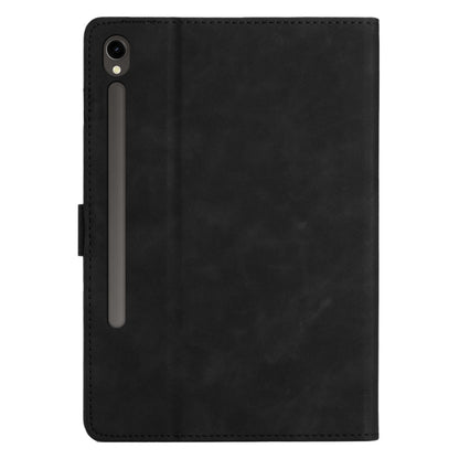 For Samsung Galaxy Tab S9 FE X510/X516B Coconut Tree Embossed Smart Leather Tablet Case(Black) by bashfashion