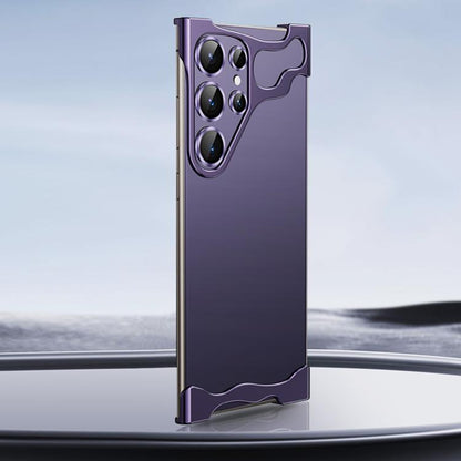 For Samsung Galaxy S25 Ultra 5G Frameless Metal Corner Pad Phone Case with Lens Film(Purple) by bashfashion