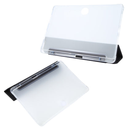For Honor Pad 9 3-fold Clear TPU Smart Leather Tablet Case with Pen Slot(Black) by bashfashion
