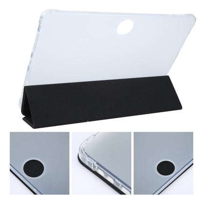 For Honor Pad 9 3-fold Clear TPU Smart Leather Tablet Case with Pen Slot(Black) by bashfashion