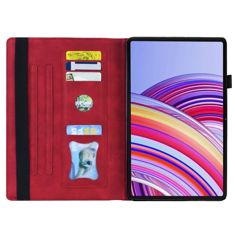 For Xiaomi Redmi Pad 2 Splicing Shockproof Leather Tablet Case(Red) by bashfashion