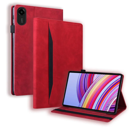 For Xiaomi Redmi Pad 2 Splicing Shockproof Leather Tablet Case(Red) by bashfashion