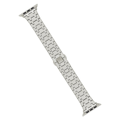 For Apple Watch Ultra 49mm Double T Stainless Steel Watch Band(Starlight) by bashfashion