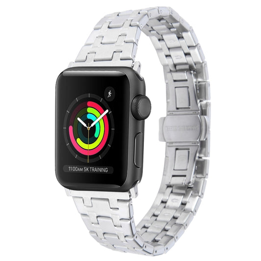 For Apple Watch Series 2 42mm Double T Stainless Steel Watch Band(Silver) by bashfashion