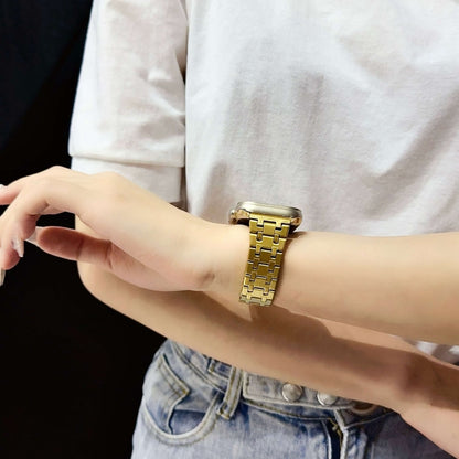 For Apple Watch Series 6 44mm Double T Stainless Steel Watch Band(Black) by bashfashion